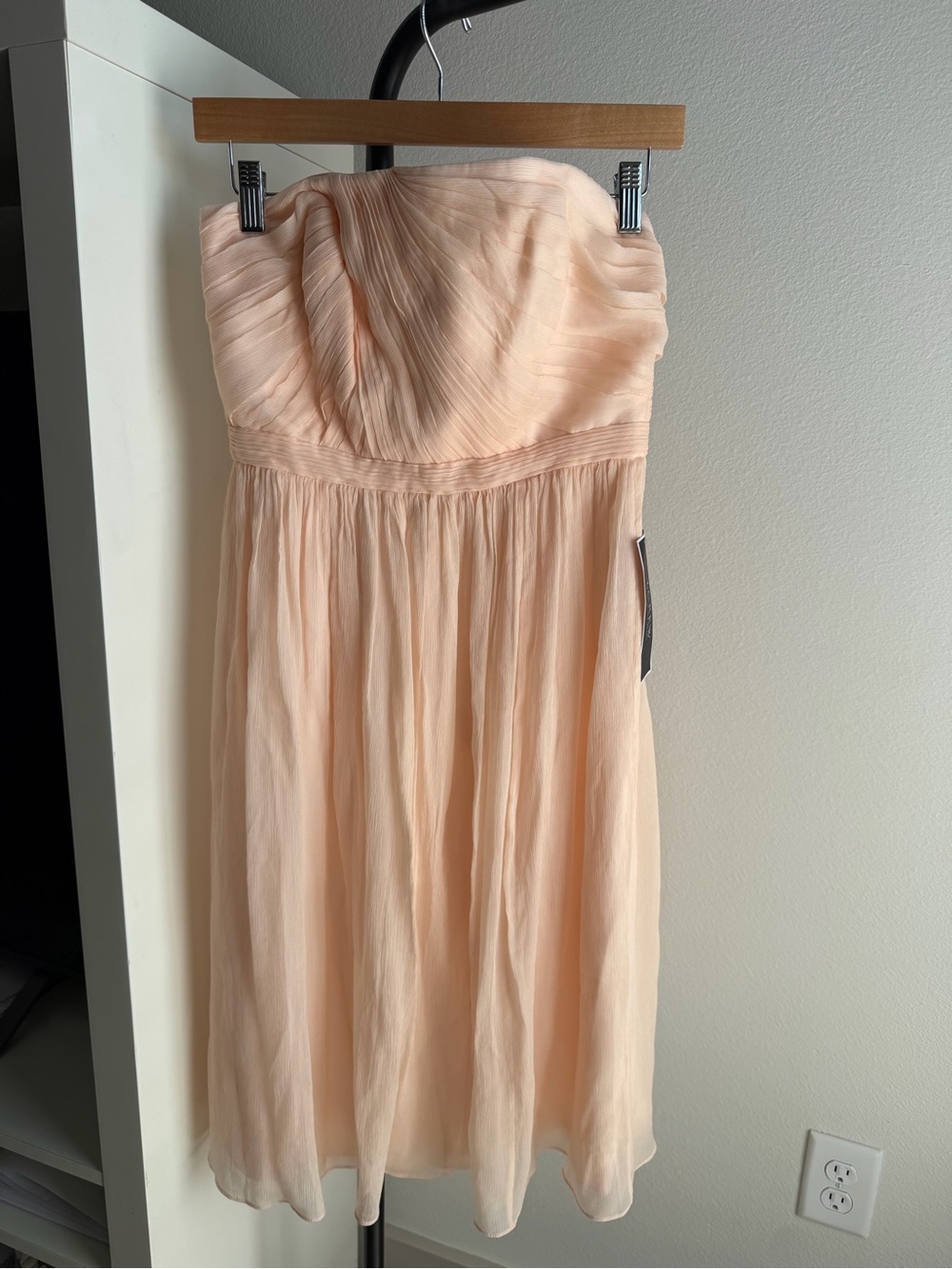 J.Crew 100% Silk Strapless Dress Blush Pink Cocktail Party NWT with imperfection